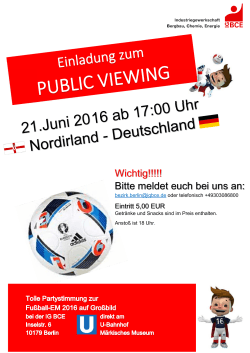 Einladungsflyer Nordirland vs. Deutschland 21.Juni 2016