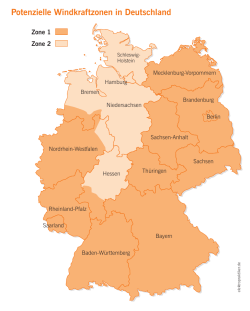 Potenzielle Windkraftzonen in Deutschland