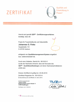 Page 1 2: Qualität und Entwicklung in ZERTIFIKAT Praxen Hiermit