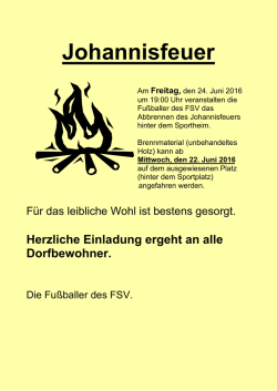 Johannisfeuer - FSV Unterleiterbach
