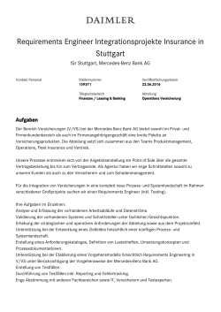 Requirements Engineer Integrationsprojekte Insurance in