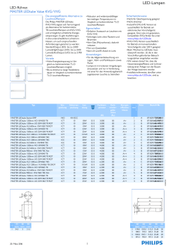 Product data sheet: MASTER LEDtube Value KVG/VVG