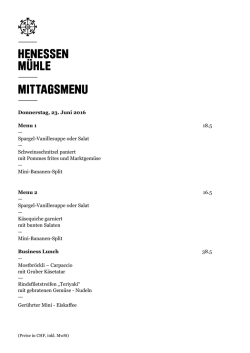 Donnerstag, 23. Juni 2016 Menu 1 18.5 — Spargel