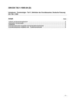 Inhaltsverzeichnis zu DIN EN 736-1:1995