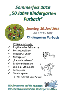 Page 1 Sommerfest 2016 „50 Jahre Kindergarten Purbach