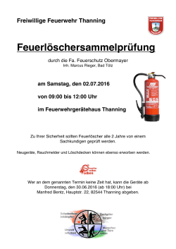 Feuerlöschersammelprüfung - Freiwillige Feuerwehr Thanning