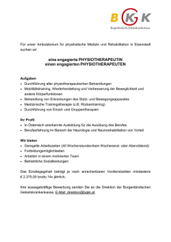 eine engagierte PHYSIOTHERAPEUTIN einen engagierten