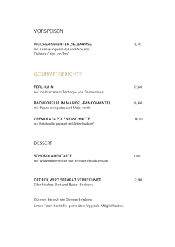 Gourmet im Casino Men&uuml;