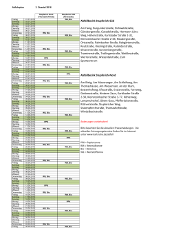 Abfuhrplan für Stupferich 3. Quartal 2016