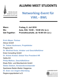 ALUMNI MEET STUDENTS Networking-Event für VWL