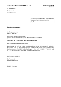 Dringliche Beschlussempfehlung