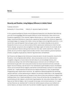 Hierarchy and Pluralism. Living Religious Difference in - Pol-Int