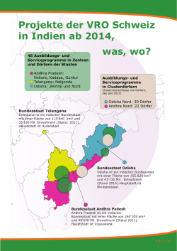 Projekte der VRO Schweiz in Indien ab 2014, was, wo?