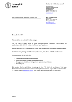 Institut f&uuml;r Politikwissenschaft Z&uuml;rich, 23. Juni 2016