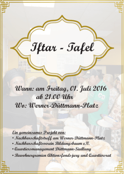 Iftar - Tafel - quartiersmanagement duettmann