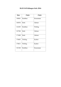 BAM 10-Prüfungen SoSe 2016