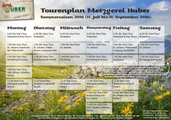 Tourenplan Metzgerei Huber