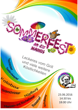 Sommerfest - Flyer 2016