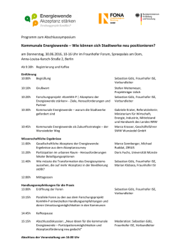 Das Programm finden Sie hier. - Energiewende | Akzeptanz stärken