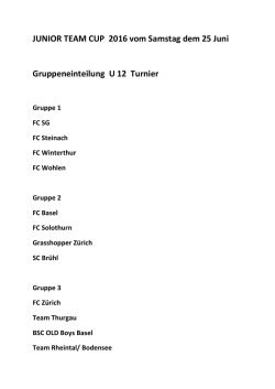 Gruppeneinteilung U12 vom Samstag