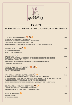 HOME MADE DESSERTS - HAUSGEMACHTE DESSERTS