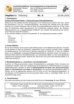 HopfenFax Tettnang Nr. 4 20.06.2016