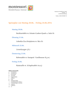 Speiseplan KW 25 - Montessori