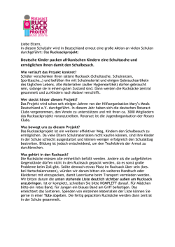 Informationsblatt des Rotary Clubs - Kopernikus