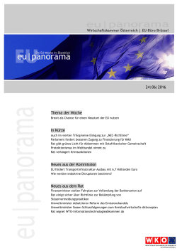 24|06|2016 Thema der Woche In Kürze Neues aus der