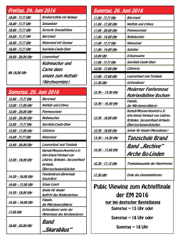 Gemeindefest 2016 Zeitplan