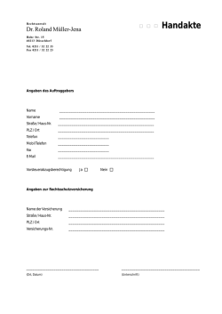 Handakte - Rechtsanwalt Dr. M&uuml;ller-Jena