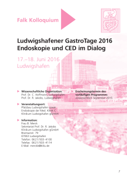 Ludwigshafener GastroTage 2016 Endoskopie und CED im Dialog