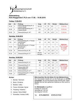 Zeiteinteilung - Reitsportgemeinschaft Mottenkaul eV