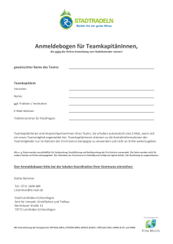 Anmeldebogen für Teamkapitäne - Leinfelden