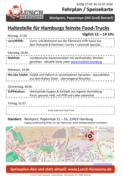 Speiseplan Workport (Papenreye, HH-Groß - Lunch