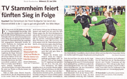 fünften Sieg in Folge - TV Stammheim Bundesligafaustball