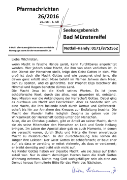 Pfarrnachrichten 26/2016 Bad Münstereifel