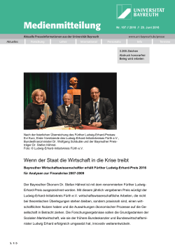 Fürther Ludwig-Erhard-Preis 2016 für Dr. Stefan Hähnel