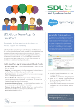 SDL Global Team-App für Salesforce