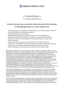 Pressemitteilung - German Startups Group