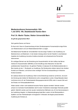 Referat Prof. Dr. Martin Täuber, Rektor Universität