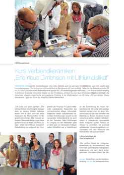 Kurs Verblendkeramiken: „Eine neue Dimension mit