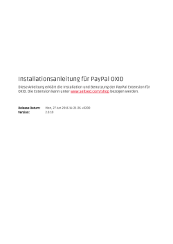 Installationsanleitung f&uuml;r PayPal OXID