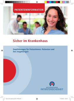 Sicher im Krankenhaus - Aktionsbündnis Patientensicherheit