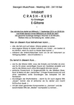 Infoblatt Crash-Kurs E-Gitarre