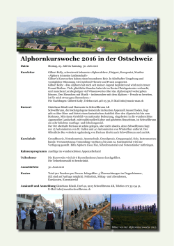 Alphornkurswoche 2016 in der Ostschweiz