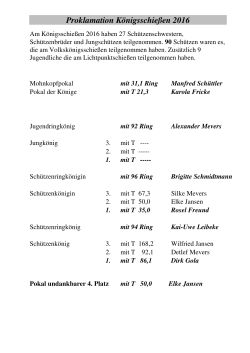 Ergebnisse Volks - und Königsschießen