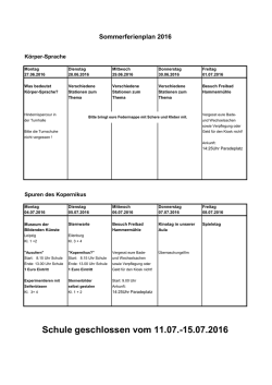 Ein Blick in den Ferienplan