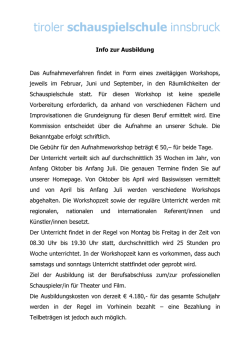 Infobrief - Schauspielschule Innsbruck