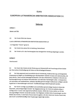 Satzung - ELArb Arbitration Center